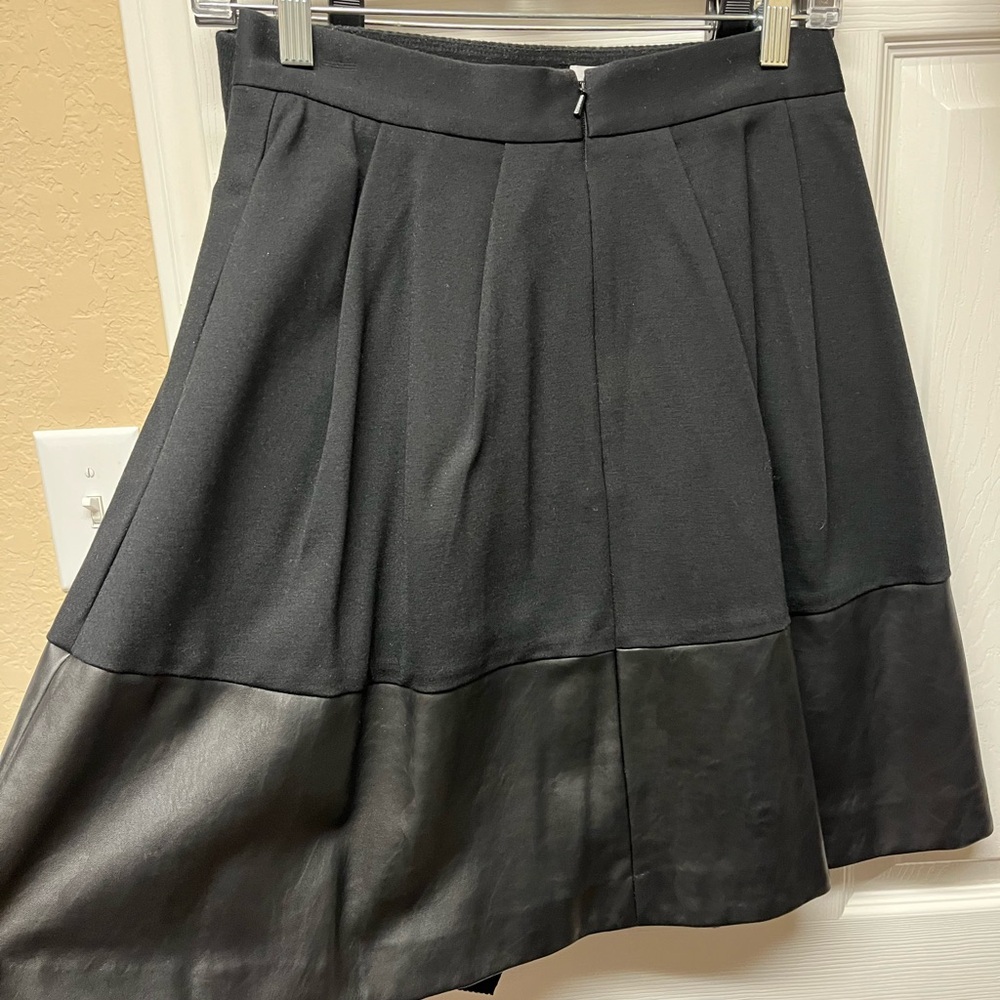 Banana Republic Black A-Line Skirt with Leather Accent